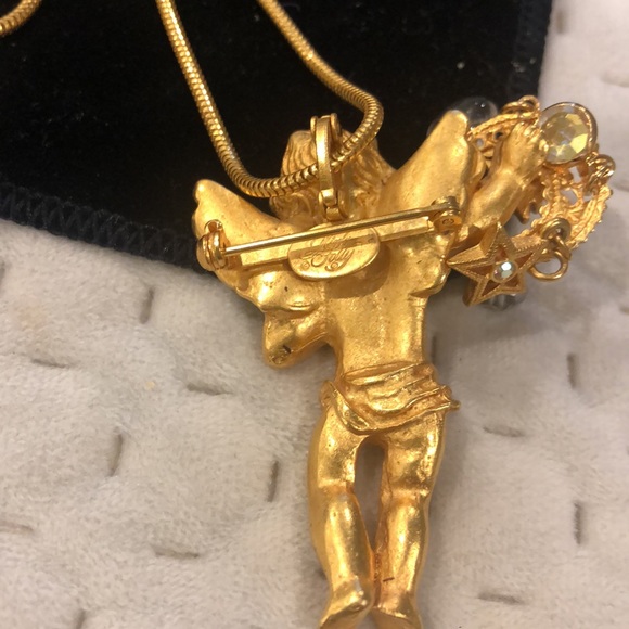 Kirks Folly Cherub with Crystals 30” Long Snake Chain -Boutique - Picture 2 of 4